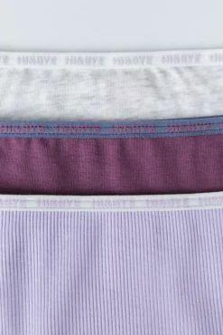 Pack 3 bragas clásicas morado, rosa, gris