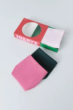 Pack 3 bragas clásicas rosa, verde, fucsia