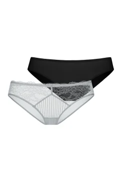 Pack 2 bragas encajegris y negro