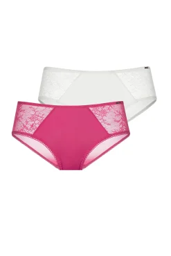 Pack 2 bragas hipster encaje rosa y nude