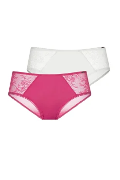 Pack 2 bragas hipster encaje rosa y nude