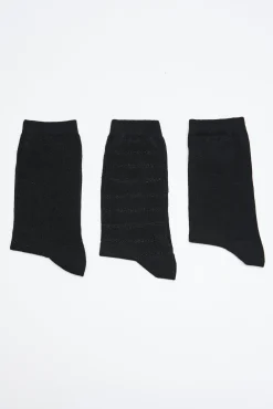 Pack 3 calcetines algodón negro