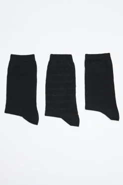 Pack 3 calcetines algodón negro