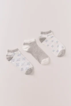 Pack 3 calcetines cortos print mediterráneo
