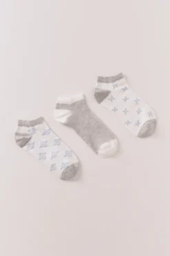 Pack 3 calcetines cortos print mediterráneo