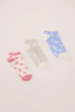 Pack 3 calcetines cortos print perritos