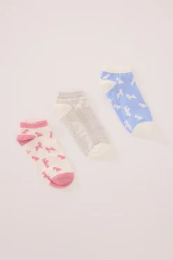 Pack 3 calcetines cortos print perritos