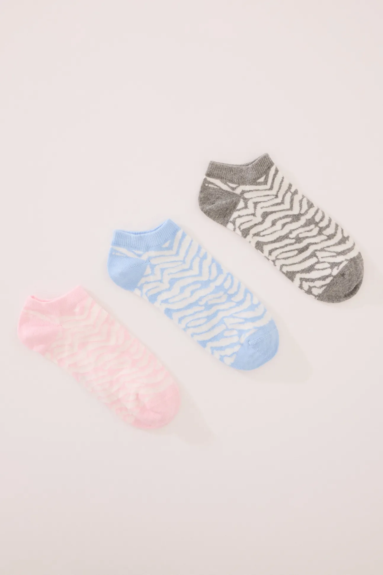 Pack 3 calcetines cortos print cebra