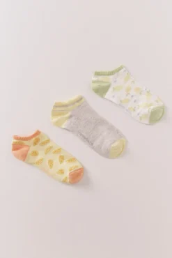 Pack 3 calcetines cortos print frutas