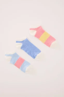 Pack 3 calcetines cortos print rayas