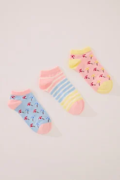 Pack 3 calcetines cortos print playa