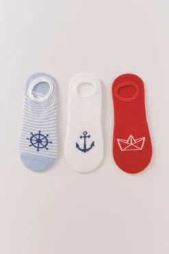 Pack 3 calcetines invisibles print marineros