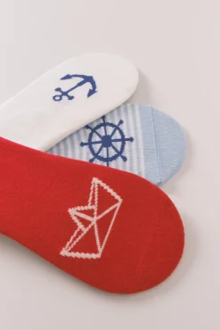 Pack 3 calcetines invisibles print marineros