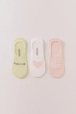 Pack 3 calcetines invisibles print "amour"