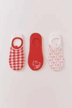 Pack 3 calcetines invisibles algodón Snoopy