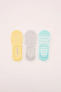 Pack 3 calcetines invisibles algodón textura