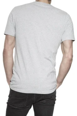 Pack 2 camisetas elásticas cuello caja algodón orgánico gris melange