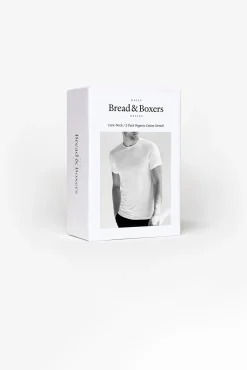 Pack 2 camisetas elásticas cuello caja algodón orgánico blancas