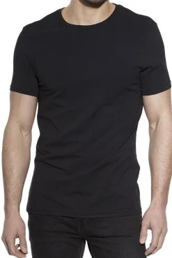 Pack 2 camisetas elásticas cuello caja algodón orgánico negras