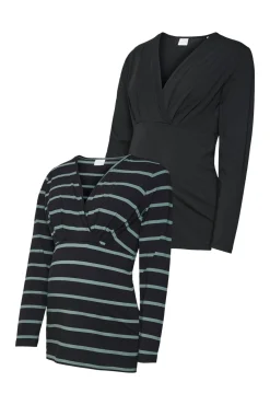 Pack 2 camisetas manga larga maternity y lactancia