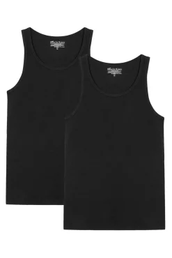 Pack 2 camisetas sin mangas de algodón orgánico negras