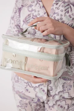 Pack 3 neceseres rosa y beige