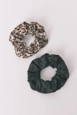 Pack 2 scrunchies animal print