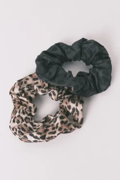 Pack 2 scrunchies animal print