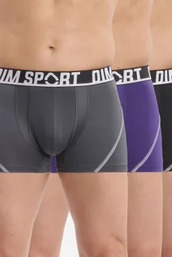 Pack de 3 boxers de deporte de microfibra con malla transpirable DIM