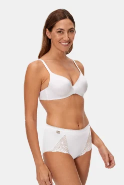 Pack de 2 bragas altas de algodón elástico con encaje
