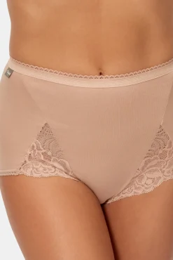 Pack de 2 bragas maxi de algodón elástico con encaje