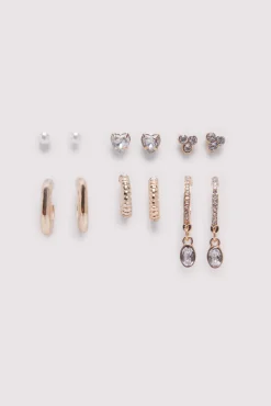 Pack pendientes aros dorados brillo