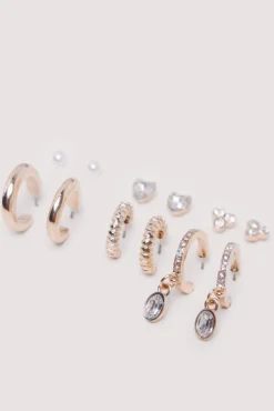 Pack pendientes aros dorados brillo