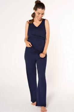 Pantalón básico ancho de punto premamá