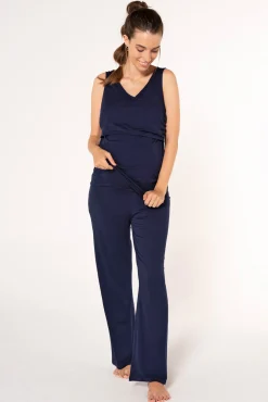 Pantalón básico ancho de punto premamá