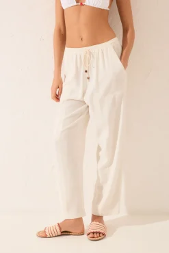Pantalón Capri lino blanco