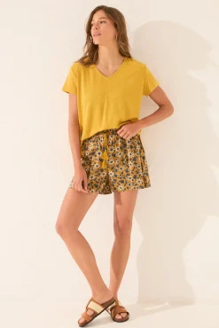 Pantalón corto estampado floral