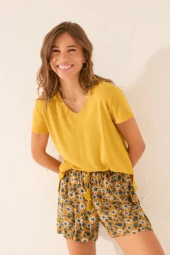 Pantalón corto estampado floral