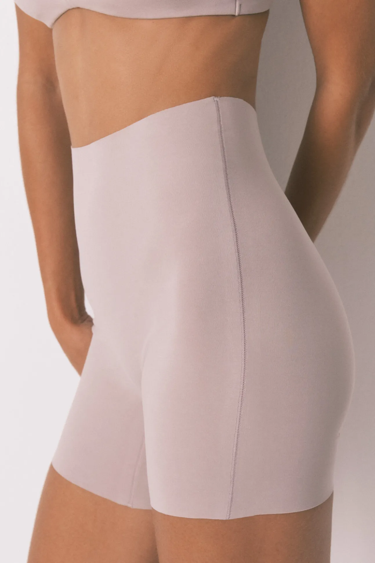Pantalón corto interior algodón beige
