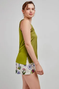 Pantalón corto pijama estampado floral