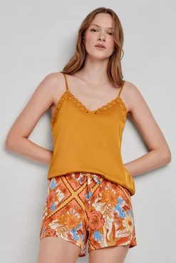Pantalón corto pijama estampado oriental