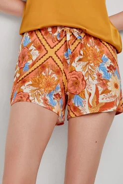 Pantalón corto pijama estampado oriental