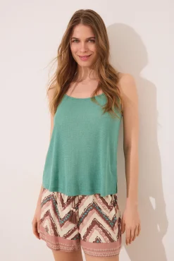 Pantalón corto viscosa estampado tribal