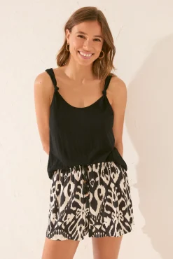 Pantalón corto viscosa estampado ikat