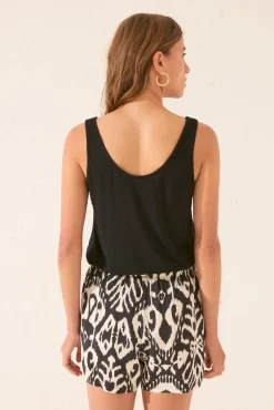 Pantalón corto viscosa estampado ikat