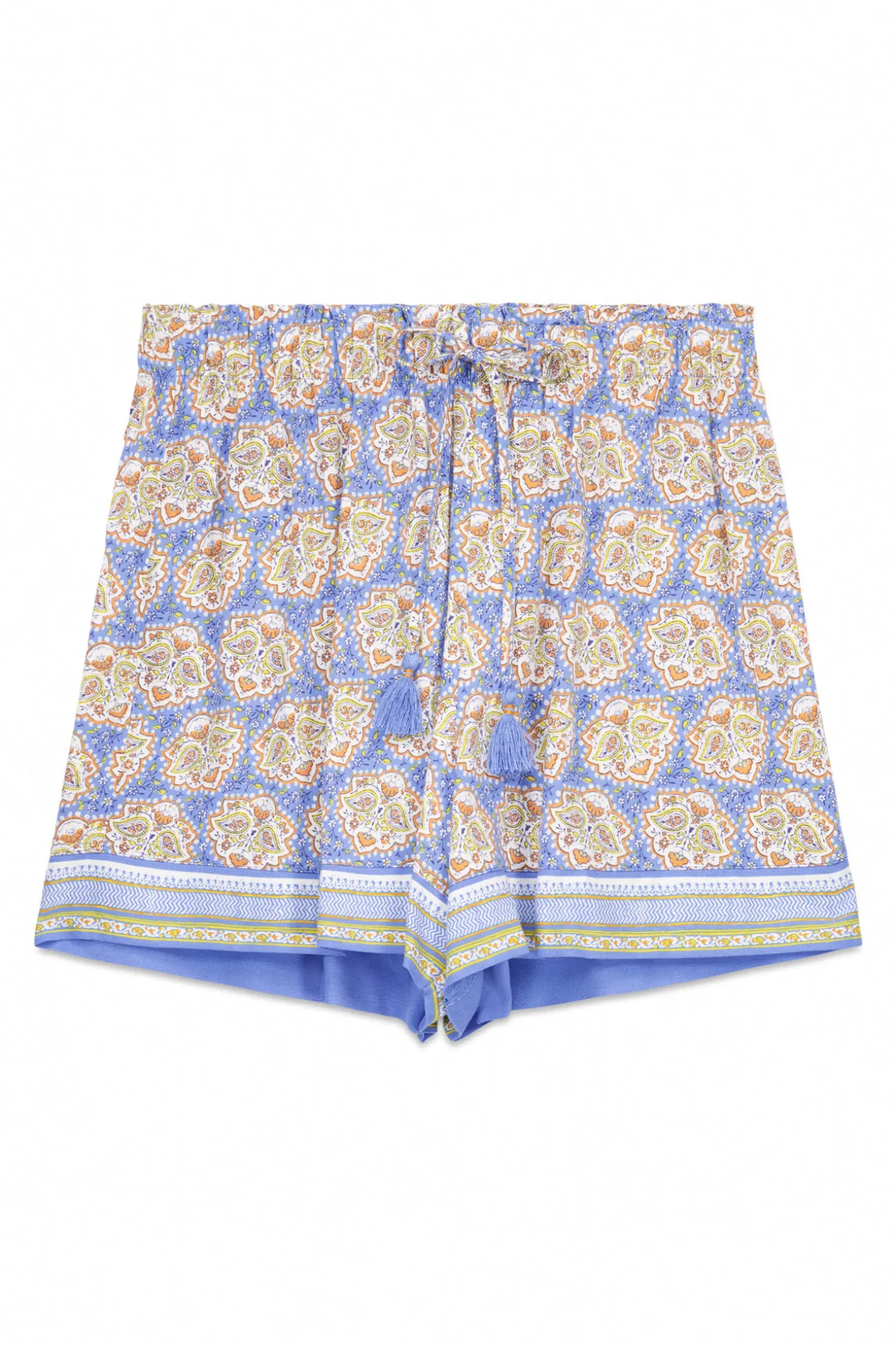 Pantalón corto viscosa estampado azul