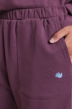 Pantalón flare felpa algodón vino