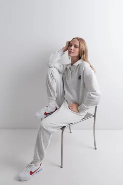 Pantalón jogger felpa algodón gris oscuro