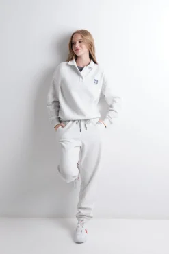 Pantalón jogger felpa algodón gris oscuro