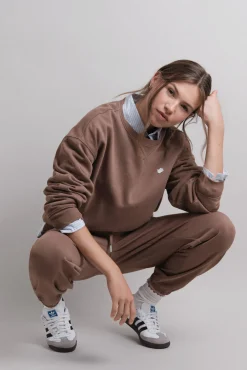 Pantalón jogger felpa algodón marrón
